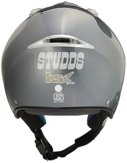 STUDDS Ks 1 Metro Silver Grey Half Face Helmet