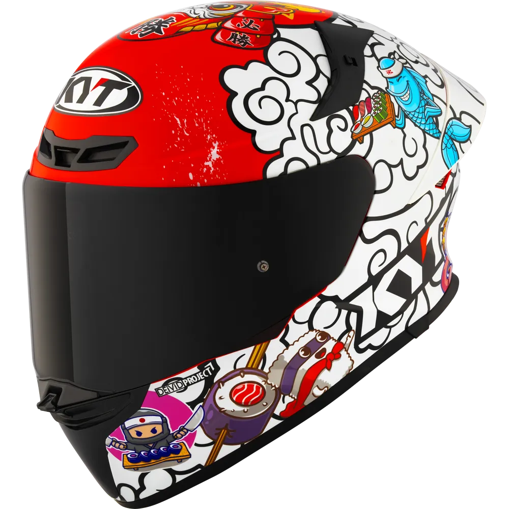 Kyt Revo Sushi Time white Red Full Face Helmet