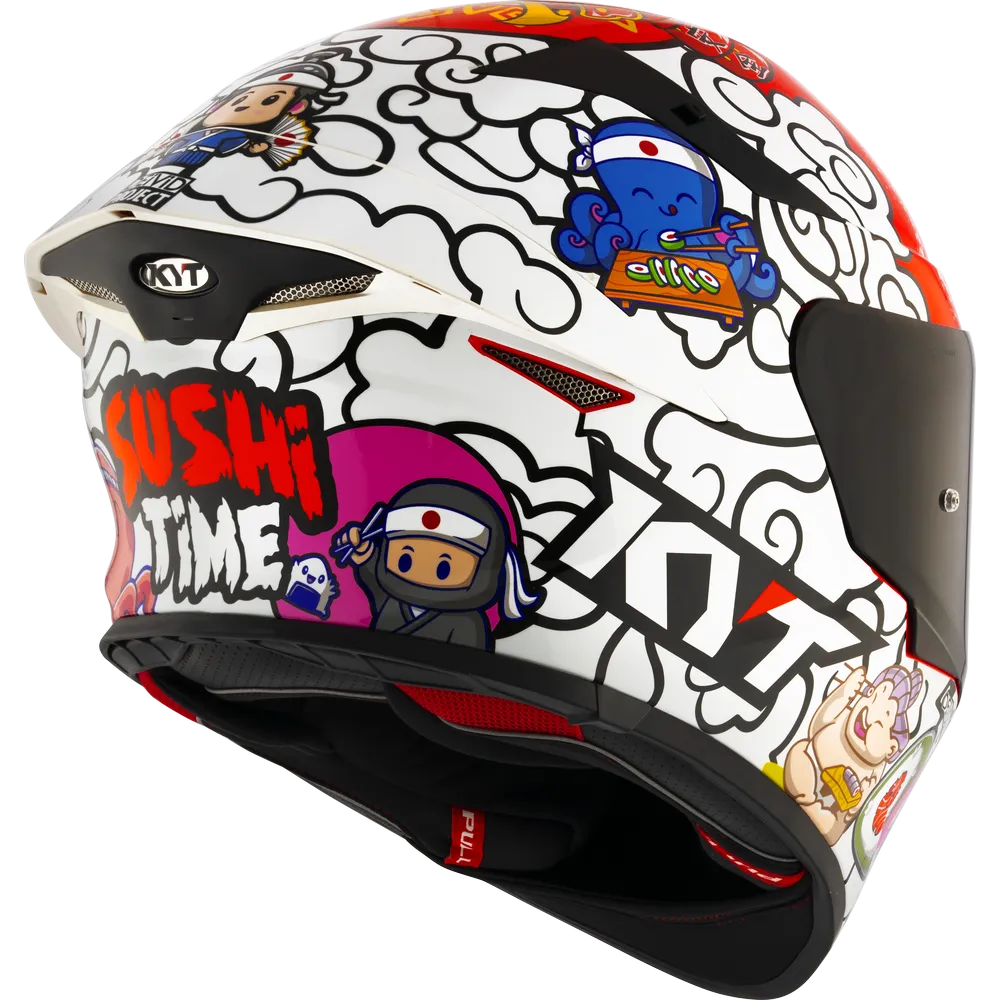 Kyt Revo Sushi Time white Red Full Face Helmet