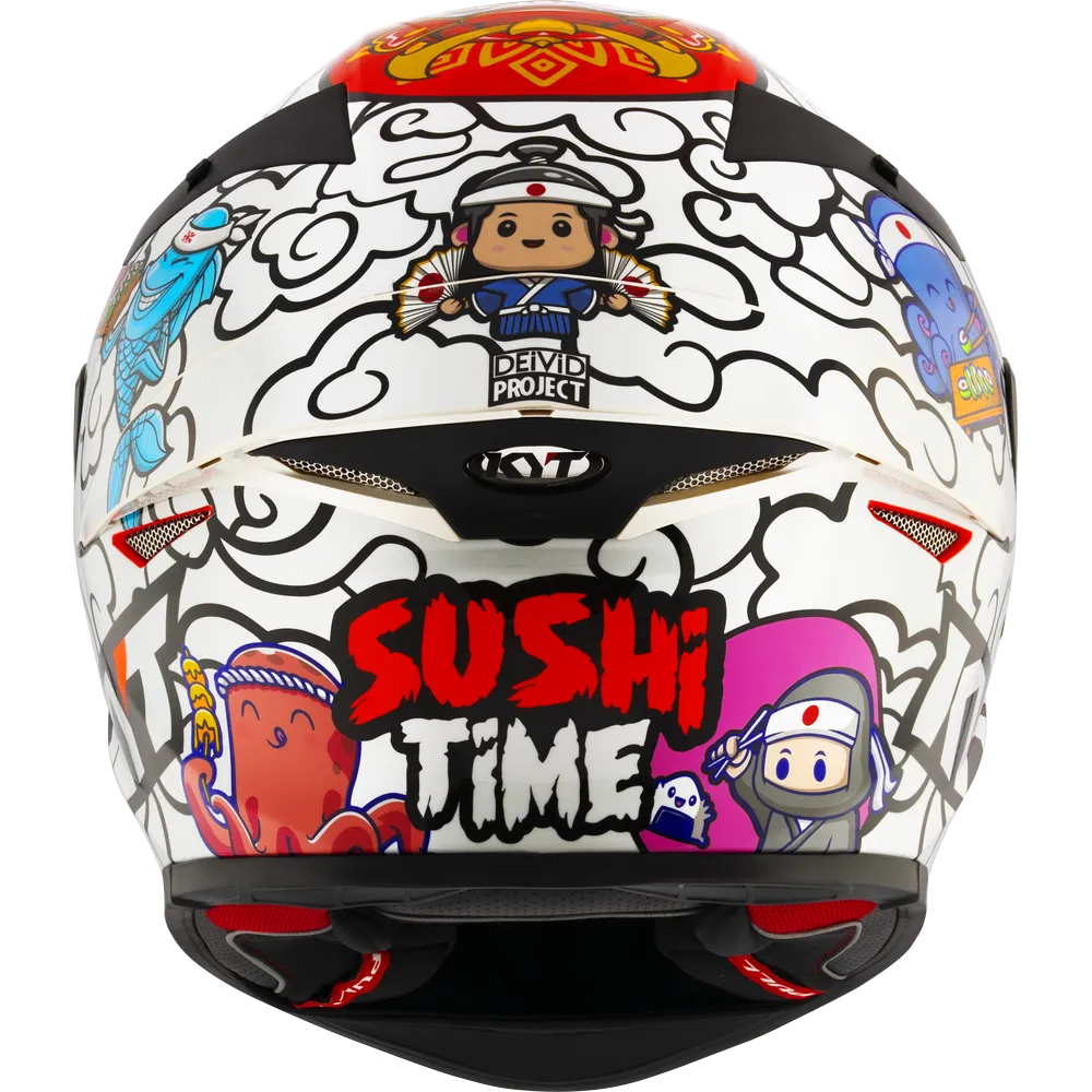 Kyt Revo Sushi Time white Red Full Face Helmet