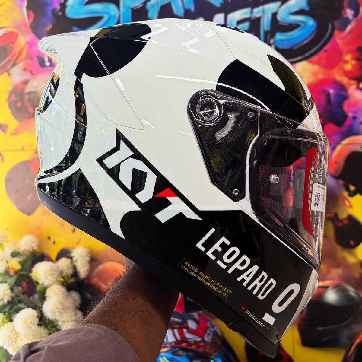 Kyt Striker Sv Leopard Panda White Black Helmet