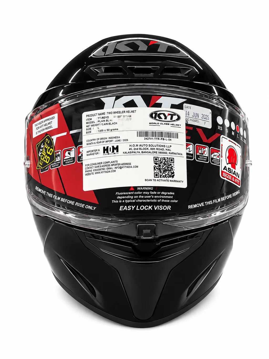 Kyt Tt Revo Black Full Face Helmet