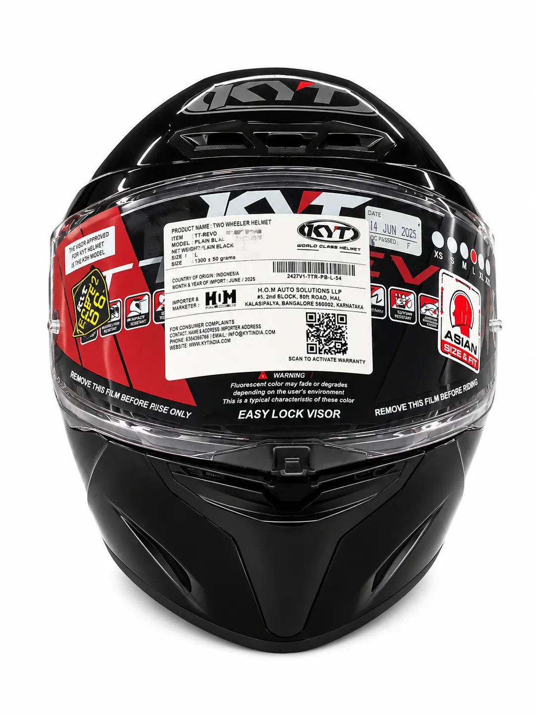 Kyt Tt Revo Black Full Face Helmet
