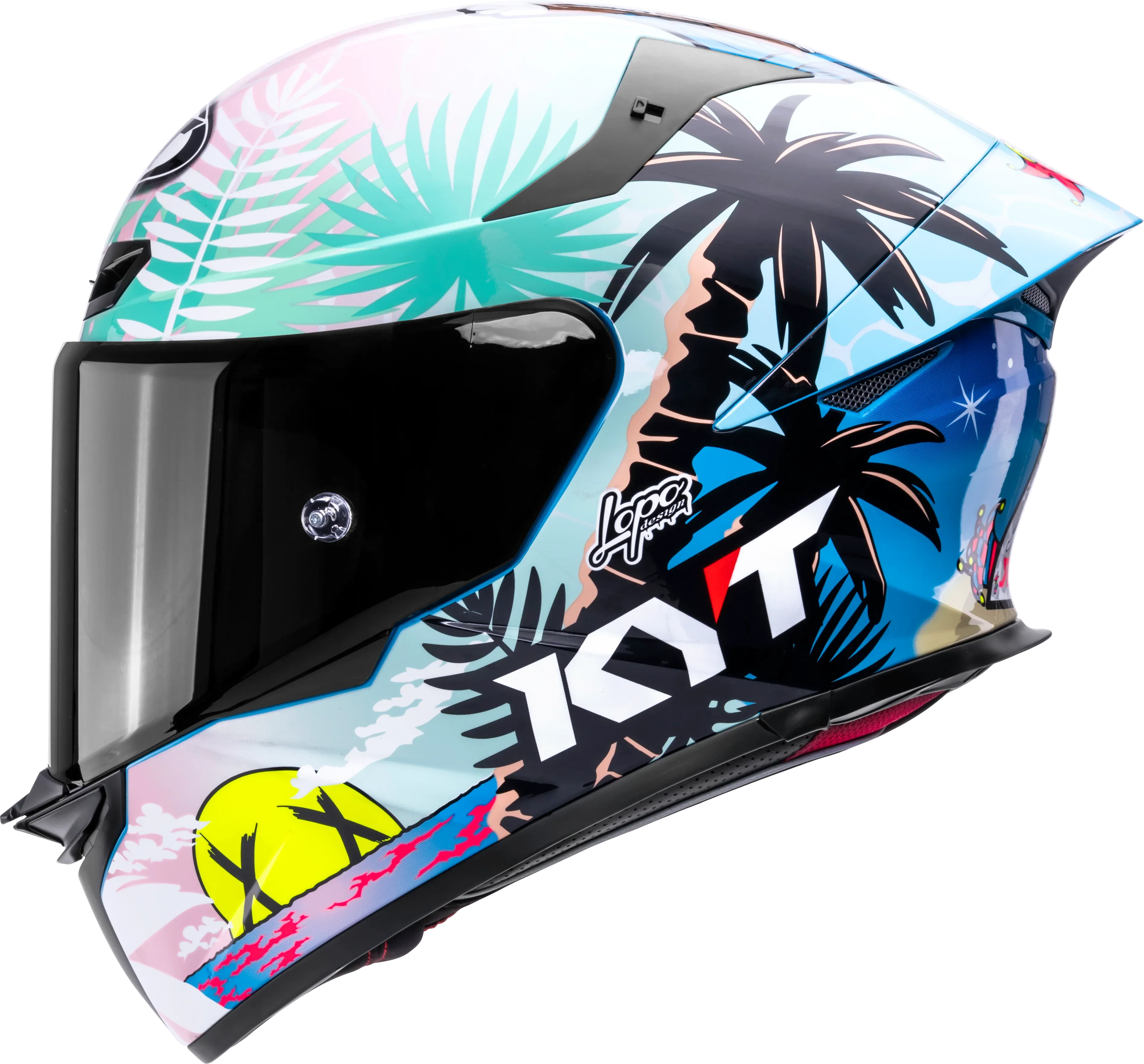 Kyt Tt Revo Riccardo Rossi Gloss Blue Full Face Helmet – Sparkly Helmets