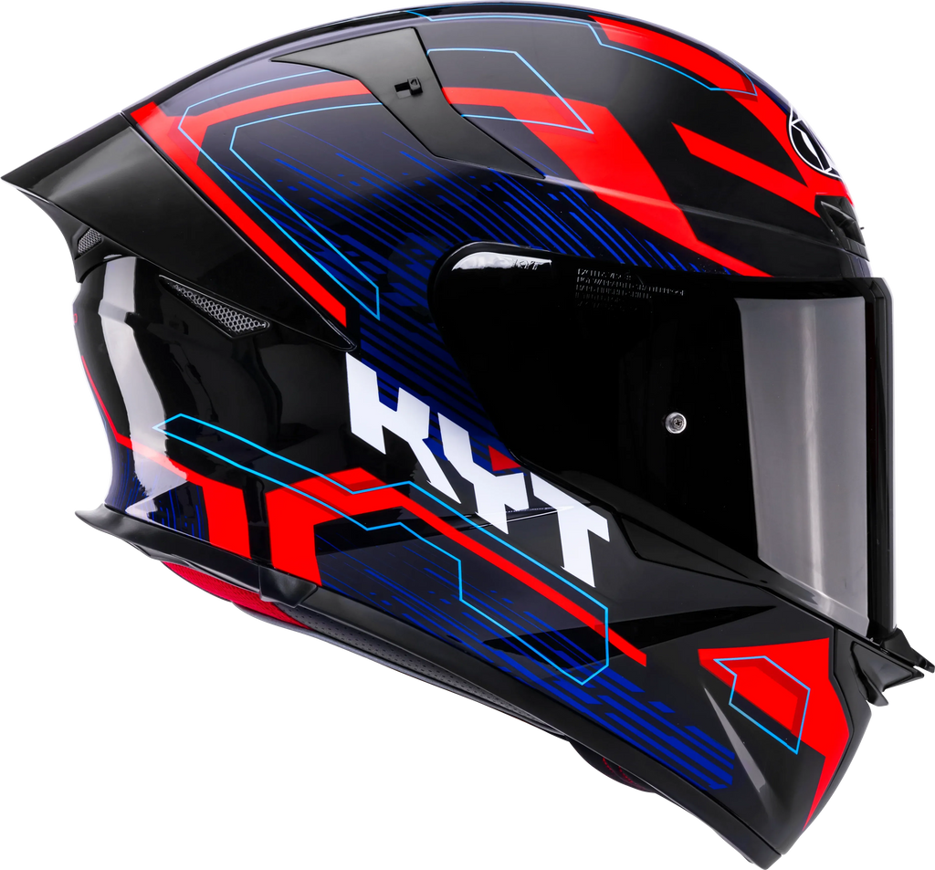 Kyt Tt Revo Speeding Gloss Black Red Blue Full Face Helemt