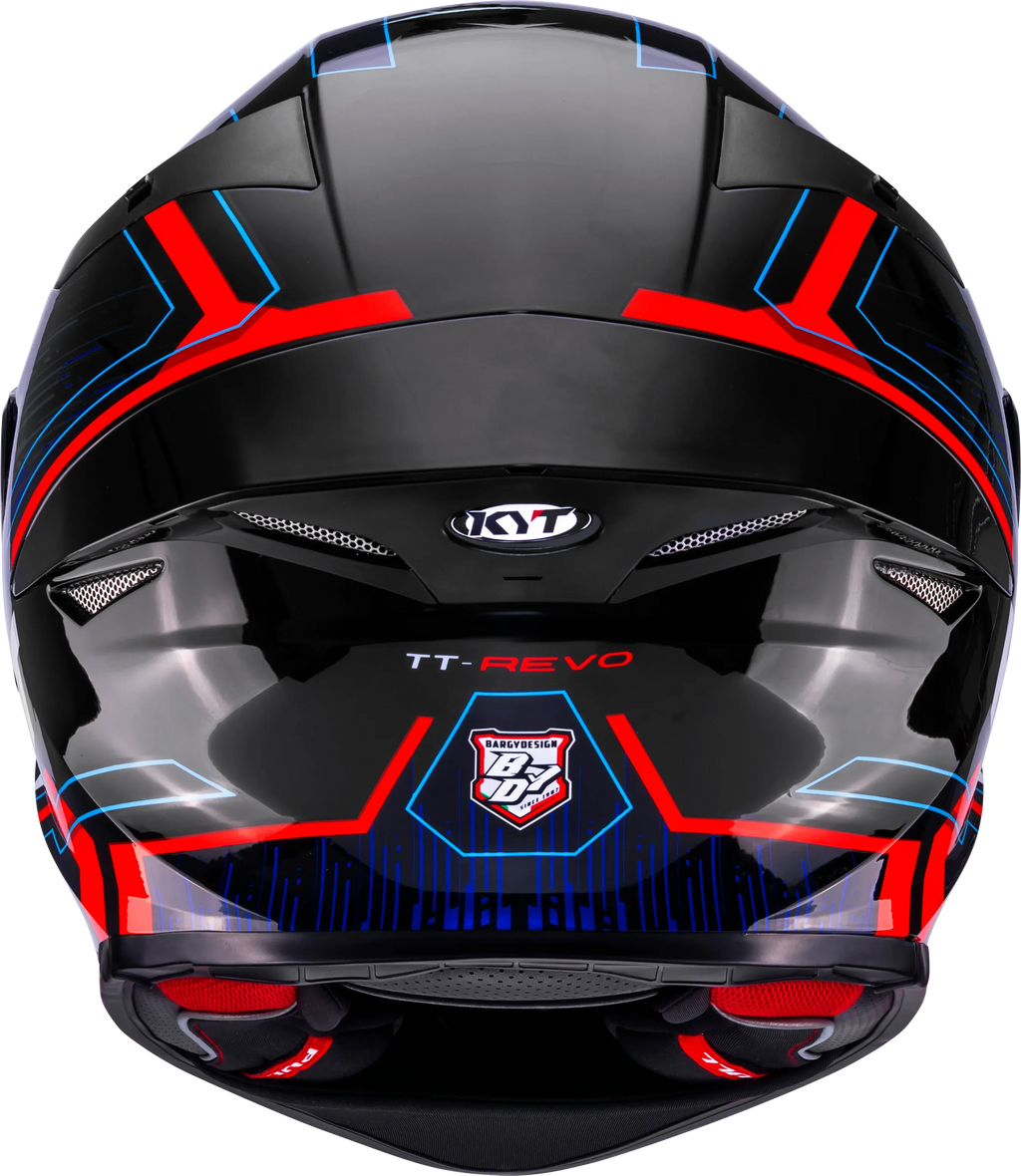 Kyt Tt Revo Speeding Gloss Black Red Blue Full Face Helemt