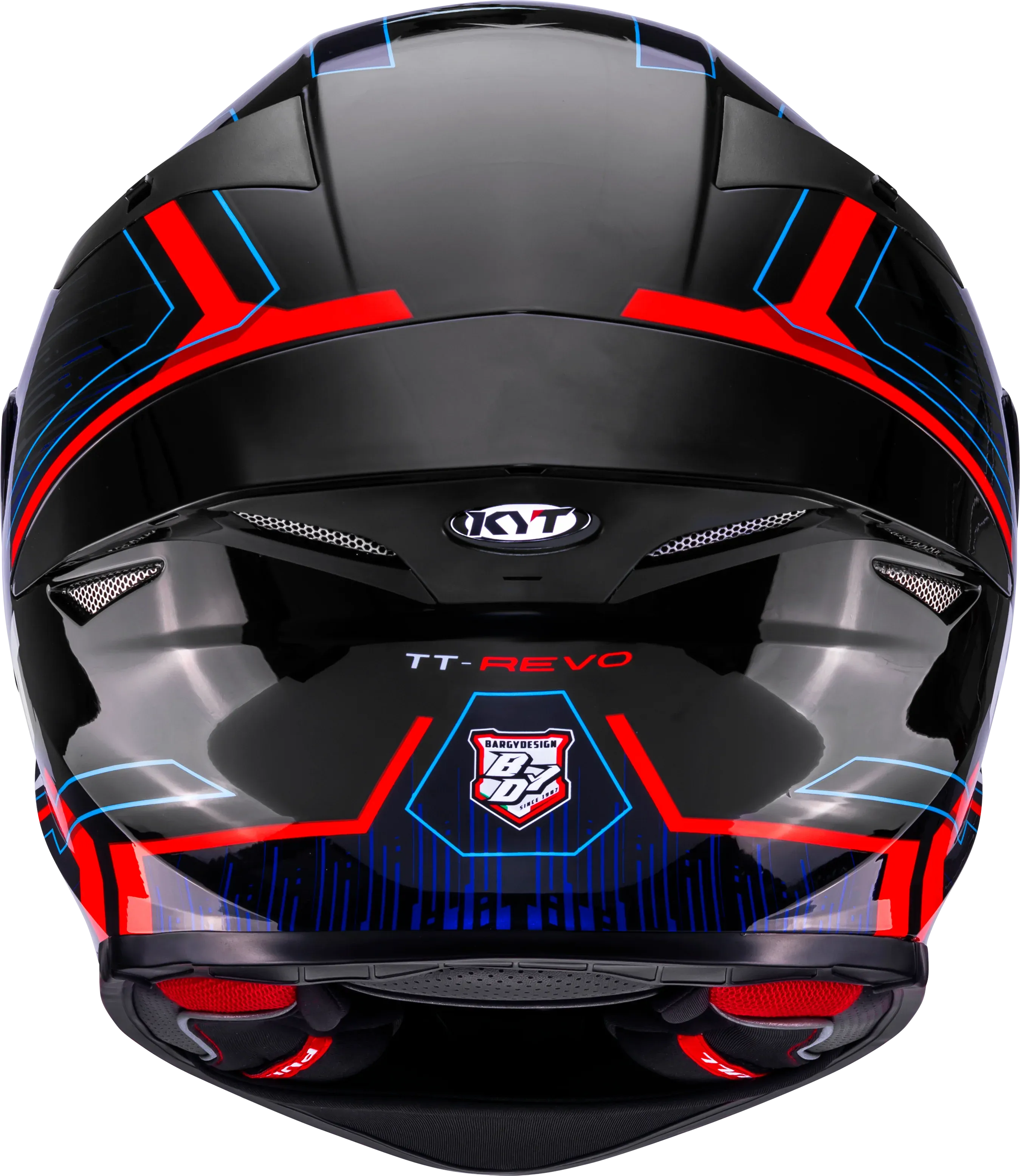 Kyt Tt Revo Speeding Gloss Black Red Blue Full Face Helemt