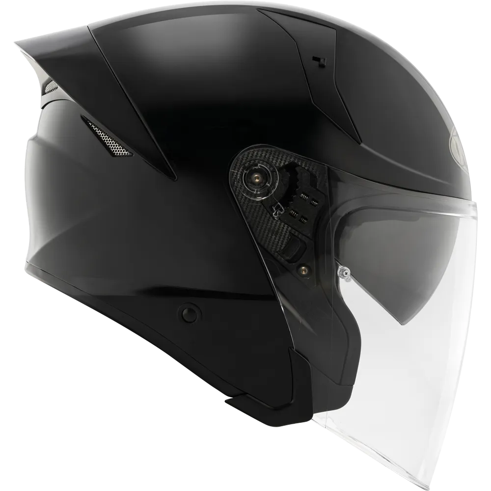 Kyt Ttr Jet Plain Black Half Face Helmet