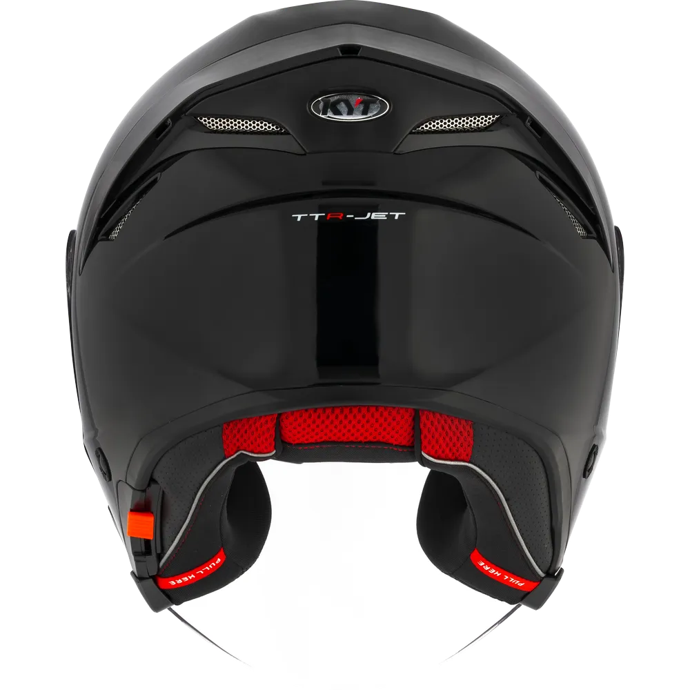 Kyt Ttr Jet Plain Black Half Face Helmet