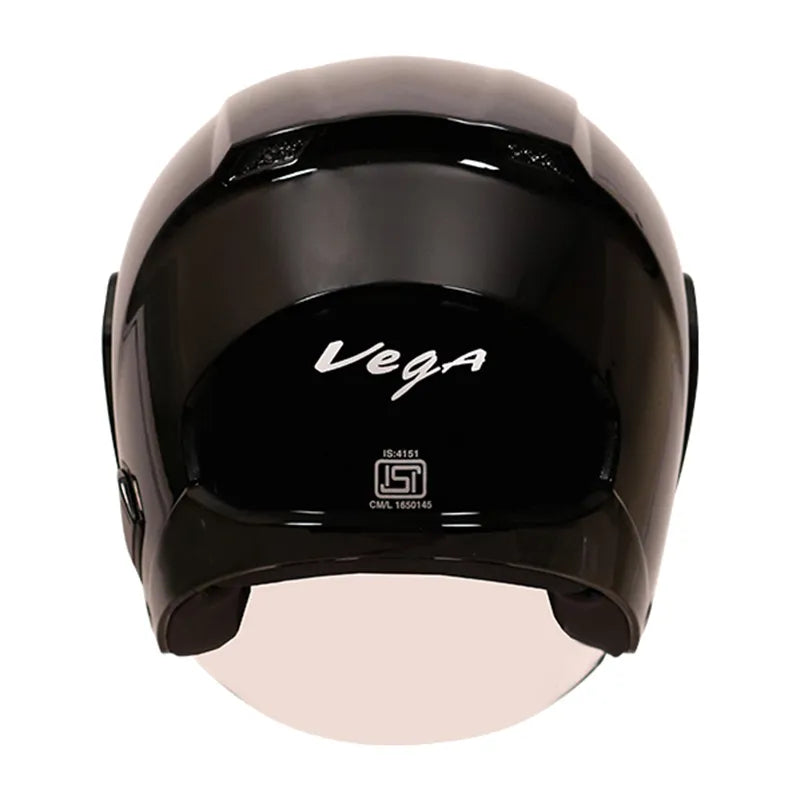 VEGA Lark Black Half Face Helmet