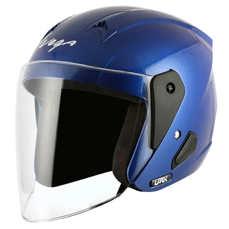 VEGA Lark Blue Half Face Helmet
