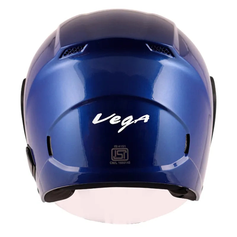 VEGA Lark Blue Half Face Helmet
