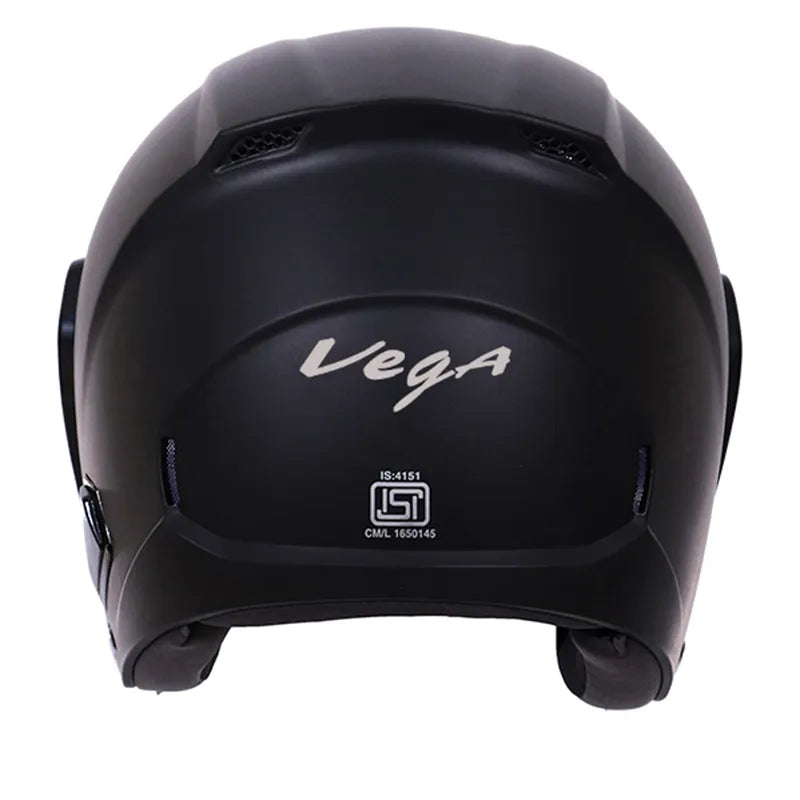VEGA Lark Dull Black Half Face Helmet