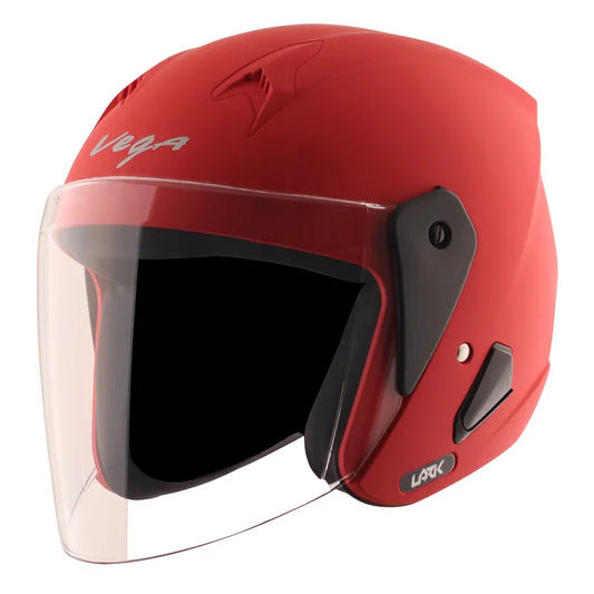 VEGA Lark Dull Red Half Face Helmet