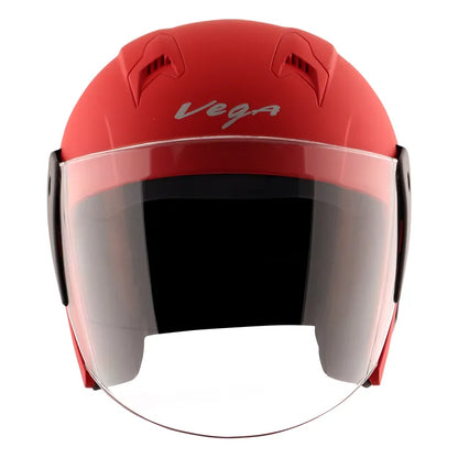 VEGA Lark Dull Red Half Face Helmet