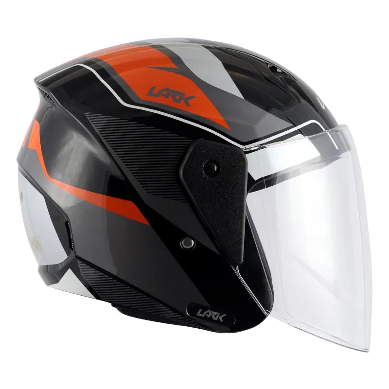 VEGA Lark Legend Black Orange Half Face Helmet