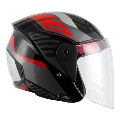 VEGA Lark Legend Black Red Half Face Helmet