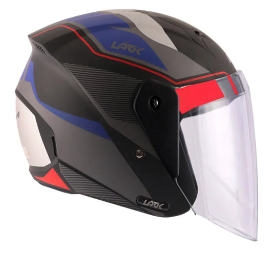 VEGA Lark Legend Dull Black Blue Half Face Helmet