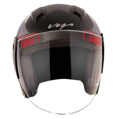 VEGA Lark Legend Dull Black Blue Half Face Helmet