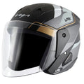 VEGA Lark Legend Dull Black Silver Half Face Helmet