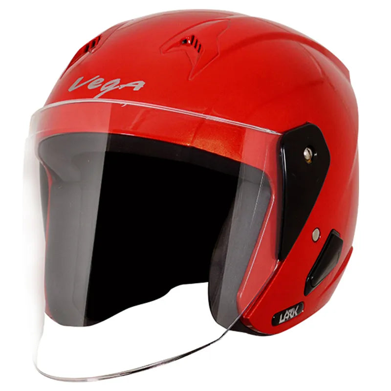 VEGA Lark Red Half Face Helmet