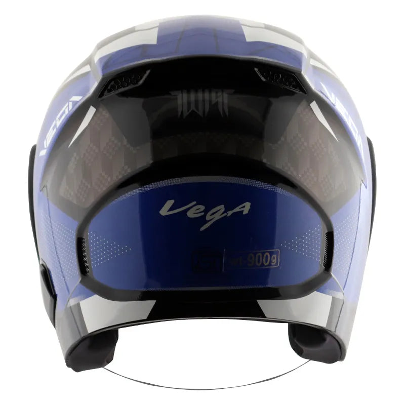 VEGA Lark Twist Black Blue Half Face Helmet