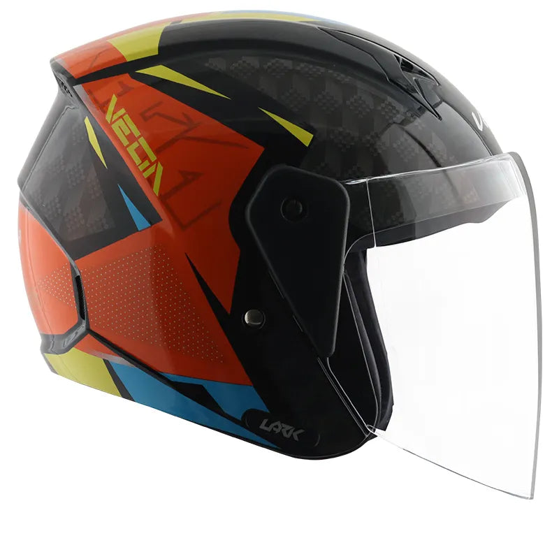 VEGA Lark Twist Black Orange Half Face Helmet