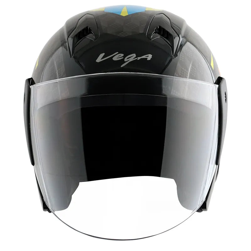 VEGA Lark Twist Black Orange Half Face Helmet