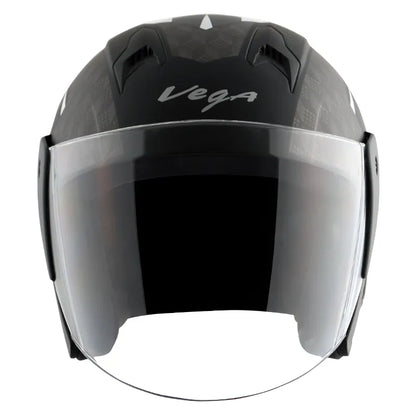 VEGA Lark Twist Dull Black Blue Half Face Helmet