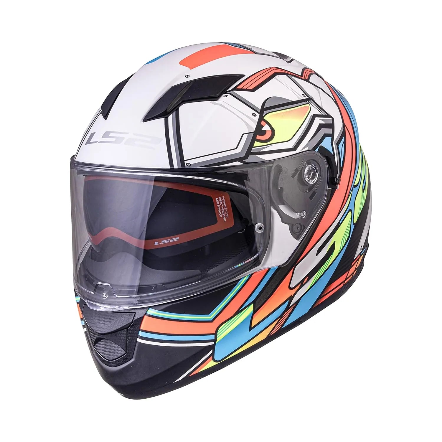 LS2 320 Stream Evo Xdrn Matt White Orange Full Face Helmet