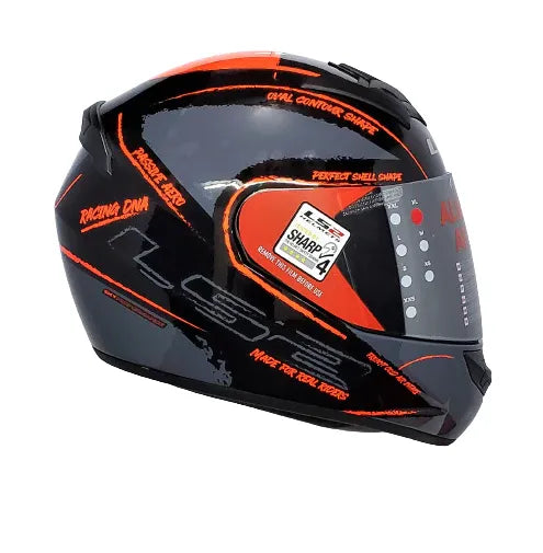 LS2 352 Brush Black Orange Full Face Helmet
