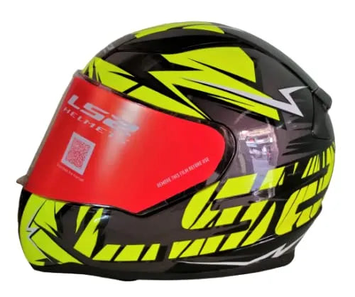 LS2 353 Rapid Cromo Gloss Black H V Yellow Full Face Helmet