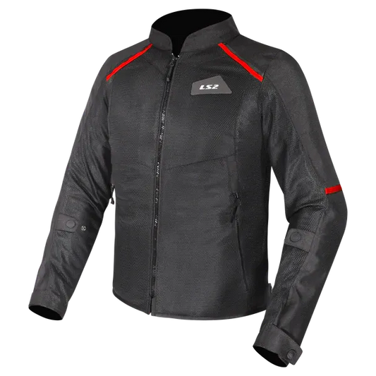 Ls2 Breeze Black Red Jackets Riding Gears