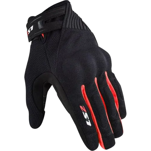 Ls2 Dart 2 Evo Black Red Gloves Riding Gears