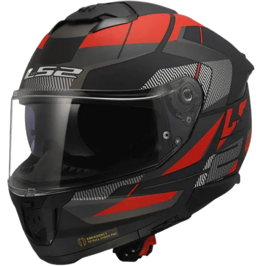 Ls2 FF 320 Stream 11 Road Gloss Black Titanium Red Full Face Helmet