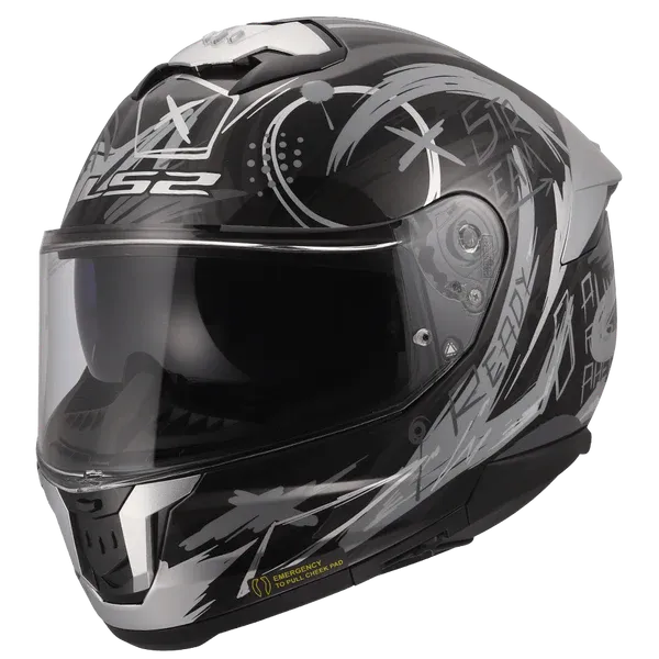Ls2 FF 320 Stream 11 Scratches Black Nardo Gray Full Face Helmet