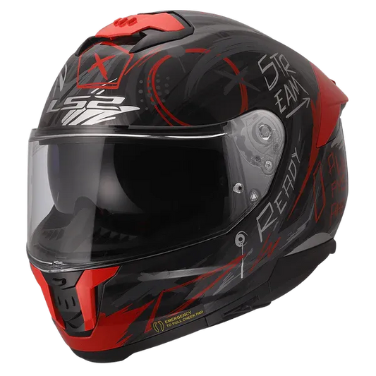 Ls2 FF 320 Stream 11 Scratches Black Red Full Face Helmet