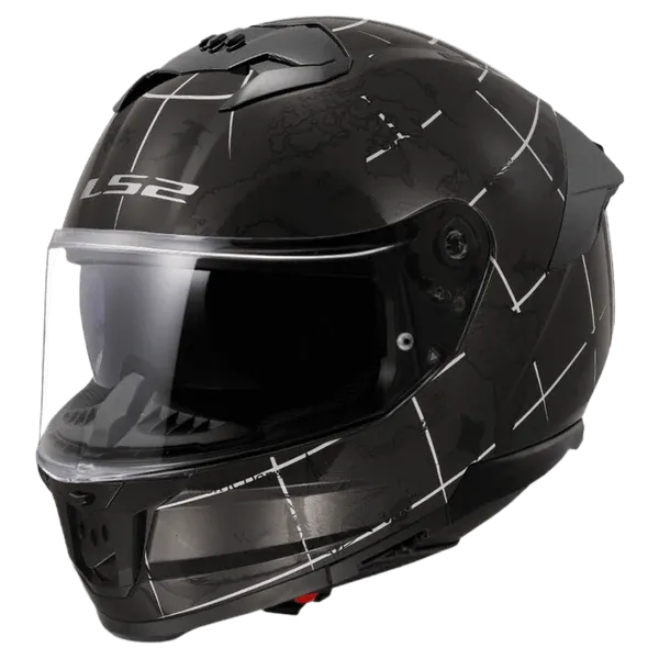 Ls2 FF 320 Stream 11 World Map Gl Black 7c Black Full Face Helmet