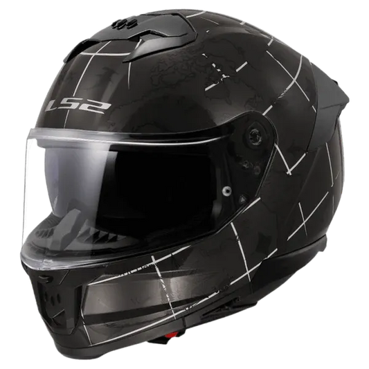 Ls2 FF 320 Stream 11 World Map Gl Black 7c Black Full Face Helmet