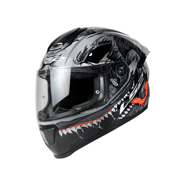 Ls2 FF 352 Flash Monster Black Gray Full Face Helmet