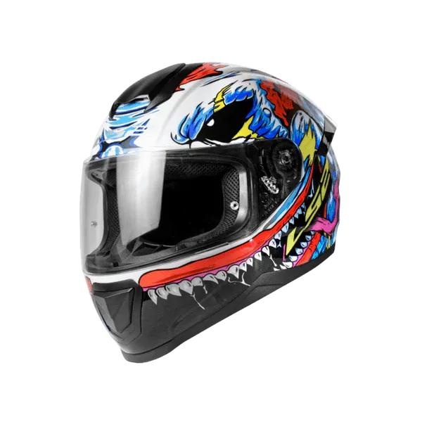 Ls2 FF 352 Flash Monster White Red Full Face Helmet