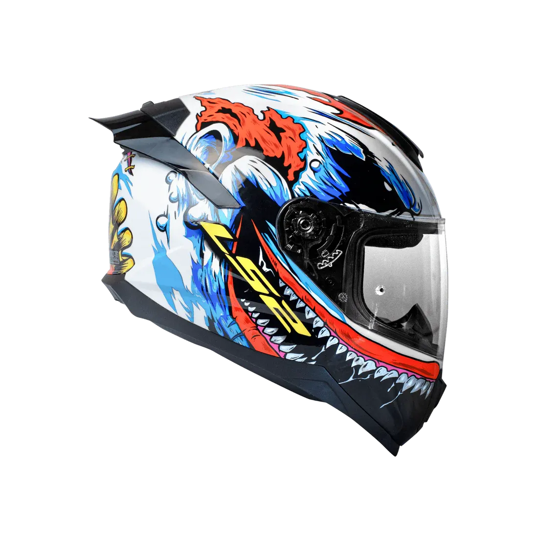 Ls2 FF 352 Flash Monster White Red Full Face Helmet