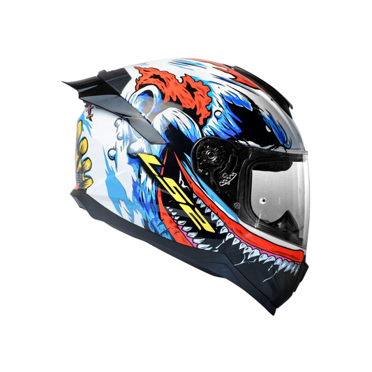 Ls2 FF 352 Flash Monster White Red Full Face Helmet