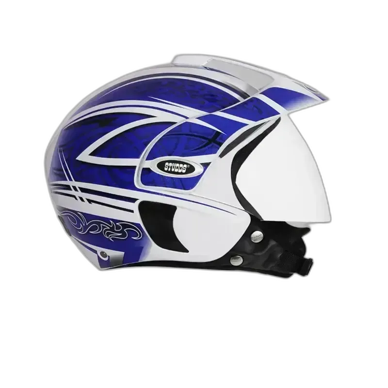 STUDDS Marshal Kids D3 Wh Blue Half Face Helmet