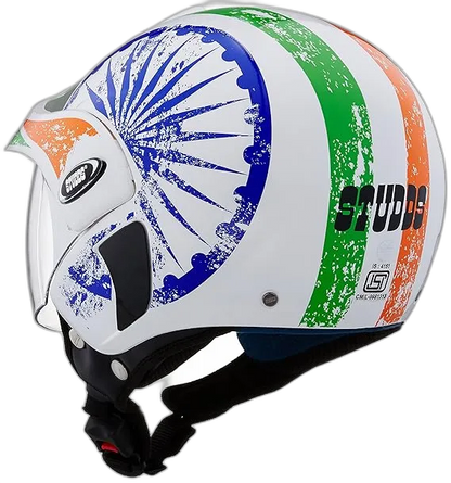 STUDDS Marshall D5 White Half Face Helmet