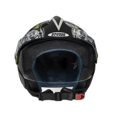 STUDDS Marshall Kids Black Yellow Half Face Helmet