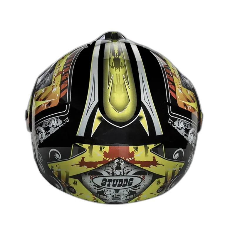 STUDDS Marshall Kids Black Yellow Half Face Helmet