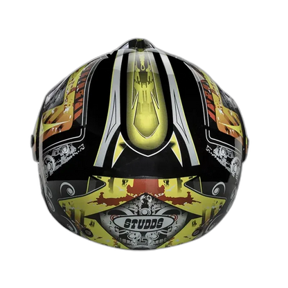 STUDDS Marshall Kids Black Yellow Half Face Helmet
