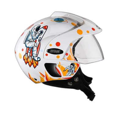 STUDDS Marshall Kids D2 White N Half Face Helmet