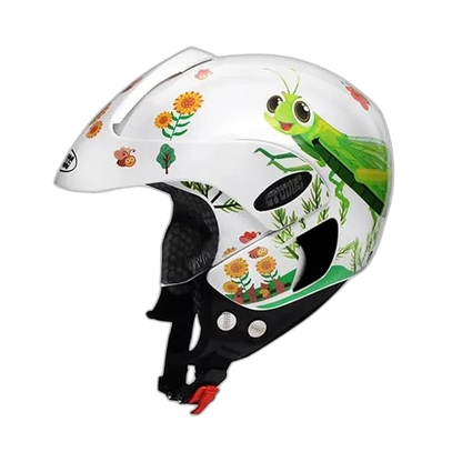 STUDDS Marshall Kids D3 White Half Face Helmet